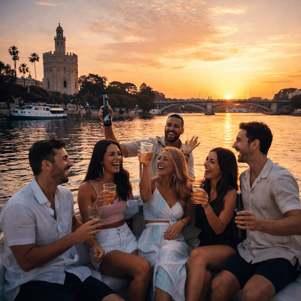 Paseo en barco para despedidas en Sevilla